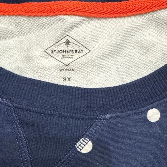 St. John's Bay Navy Polka Dot Top - Picture 2 of 2